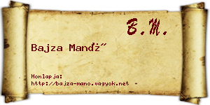 Bajza Manó névjegykártya